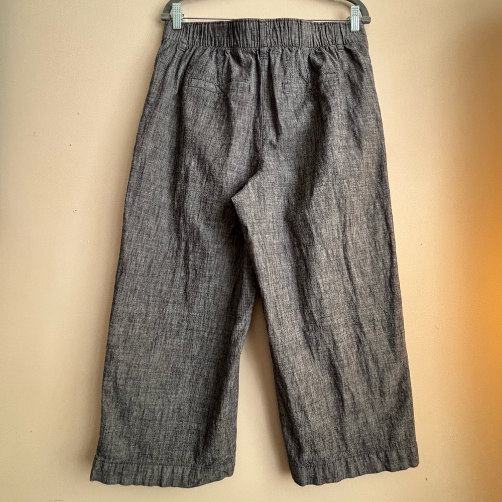Reitmans Sz 12 Cotton Wide Leg Cropped Pants Heathered Gray - Picture 3 of 11
